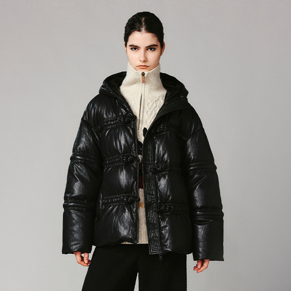 UOOYAA/乌丫立体穿绳盘扣羽绒服