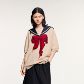 手钩蝴蝶结海军领毛衫 UOOYAA 乌丫2025经典