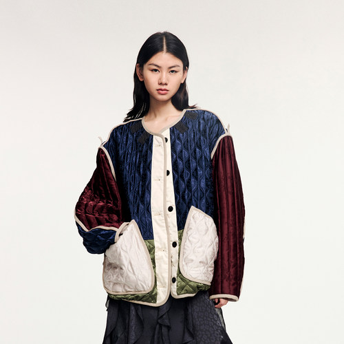 提花撞色拼接M65内胆棉服