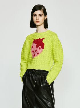 UOOYAA/乌丫「Sweet Girls」趣味草莓提花毛衫