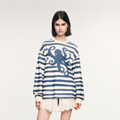 UOOYAA T恤 「奇幻海底」章鱼条纹长袖 乌丫2025冬季 新款