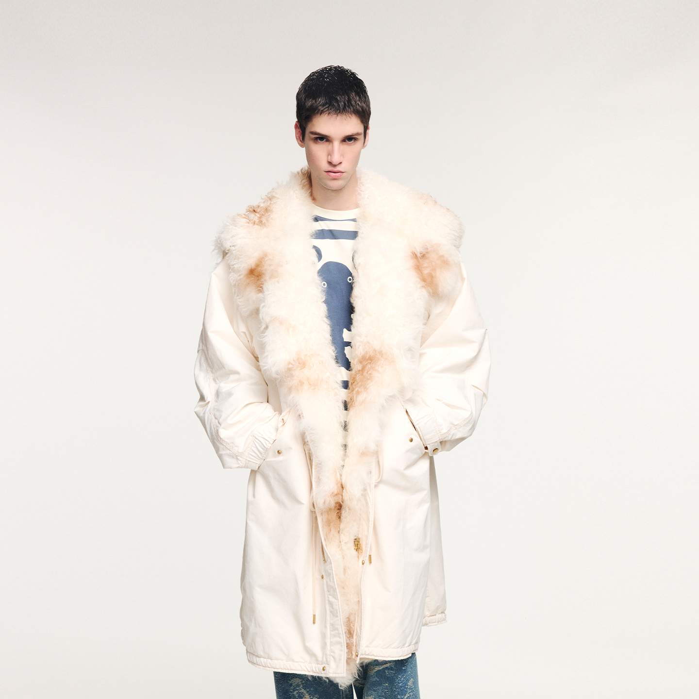 UOOYAA托斯卡纳羊毛领派克大衣