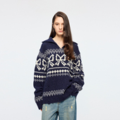 UOOYAA 「奇幻都市」蝴蝶结费尔岛翻领套头毛衫 乌丫2026春季 新款