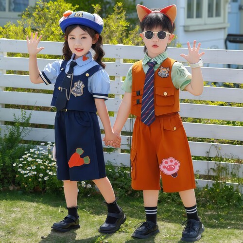 男女童套装疯狂动物城尼克狐狸演出服幼儿园兔子警官儿童cos服装