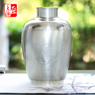 清库 一斤装二斤装500克 750克 1000克日式纯锡茶叶罐大号 单盖