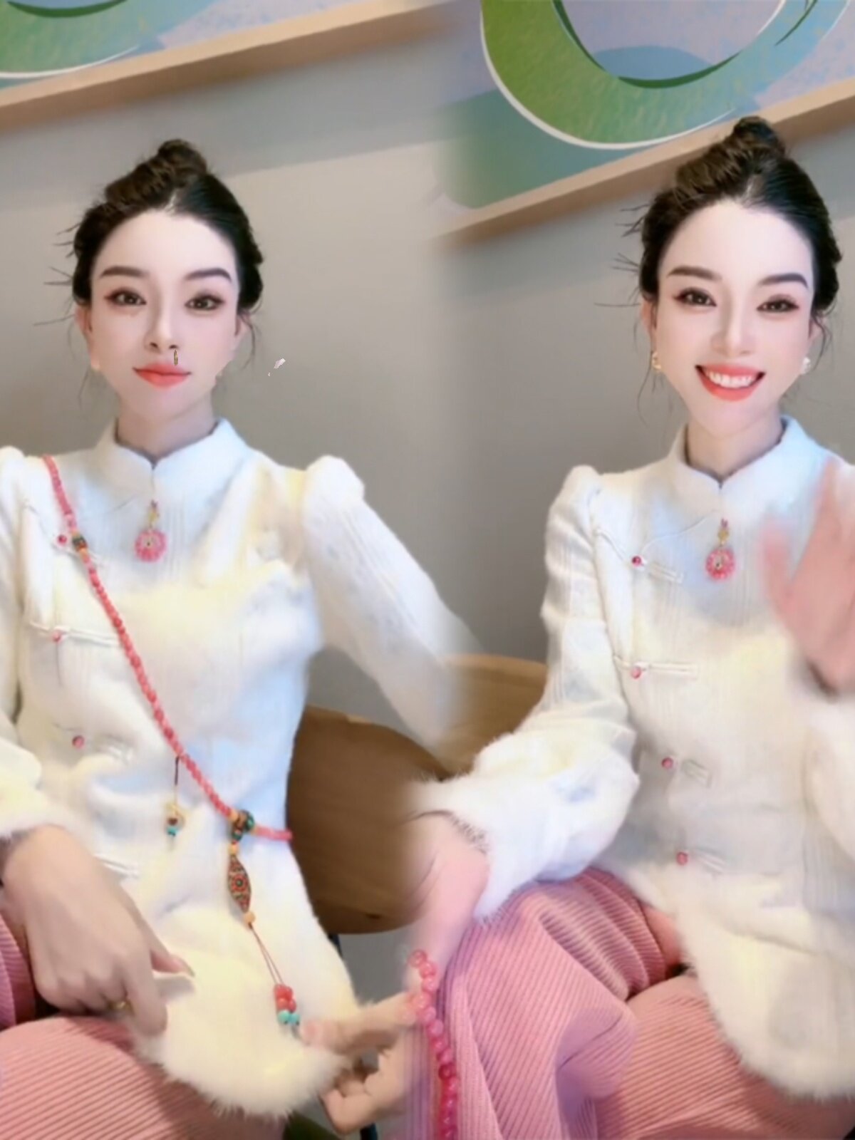 原创时尚套装女秋冬新款小众国风上衣洋气精致显瘦阔腿裤两件套潮