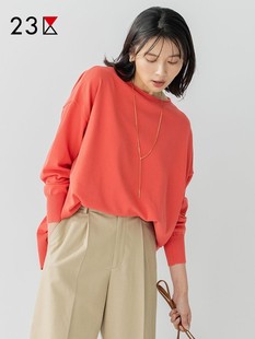 商场同款 23区日系秋季 内搭线衫 棉混纺圆领套头针织衫 通勤宽松版