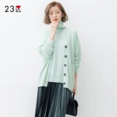 商场同款 23区日系春秋季 羊绒衫 外套款 通勤宽松版 纯山羊绒V领毛衫