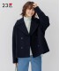 羊毛混纺双排扣短大衣毛呢外套商场同款 23区日系秋季 通勤宽松版