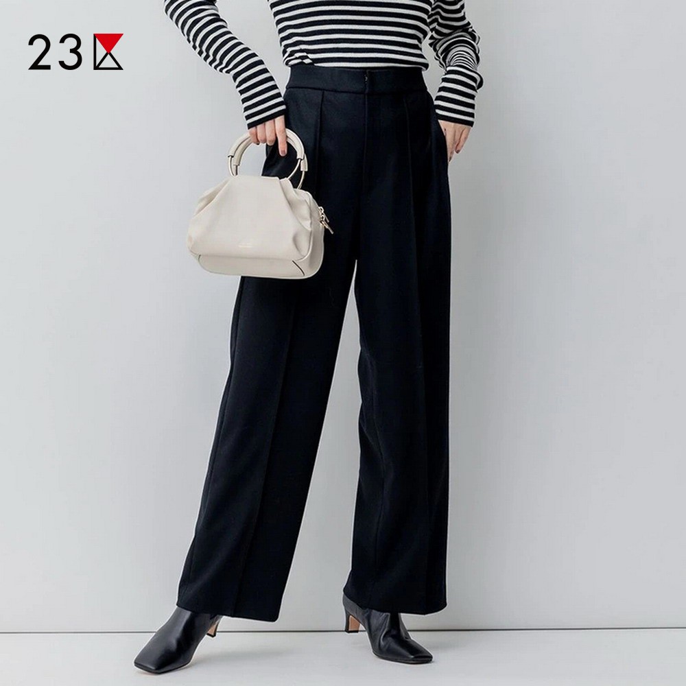 通勤纯羊毛直筒阔腿长裤商场同款