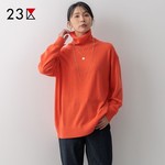 23区日系春季通勤宽松纯羊绒高领套头针织羊绒衫可水洗商场同款