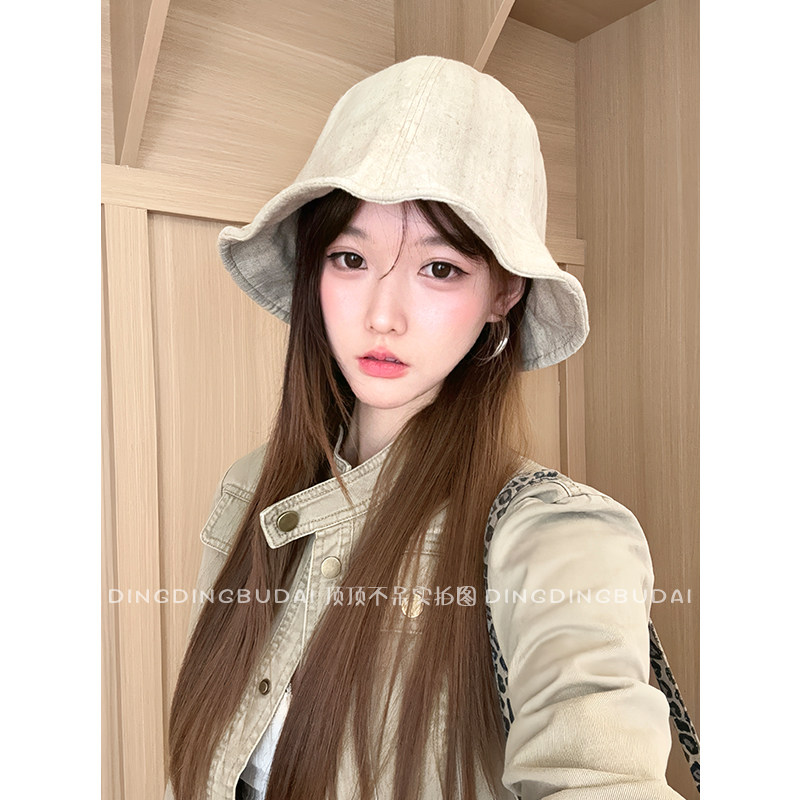【亚麻渔夫帽】日系简约大头围渔夫帽女薄款盆帽显脸小素颜水桶帽