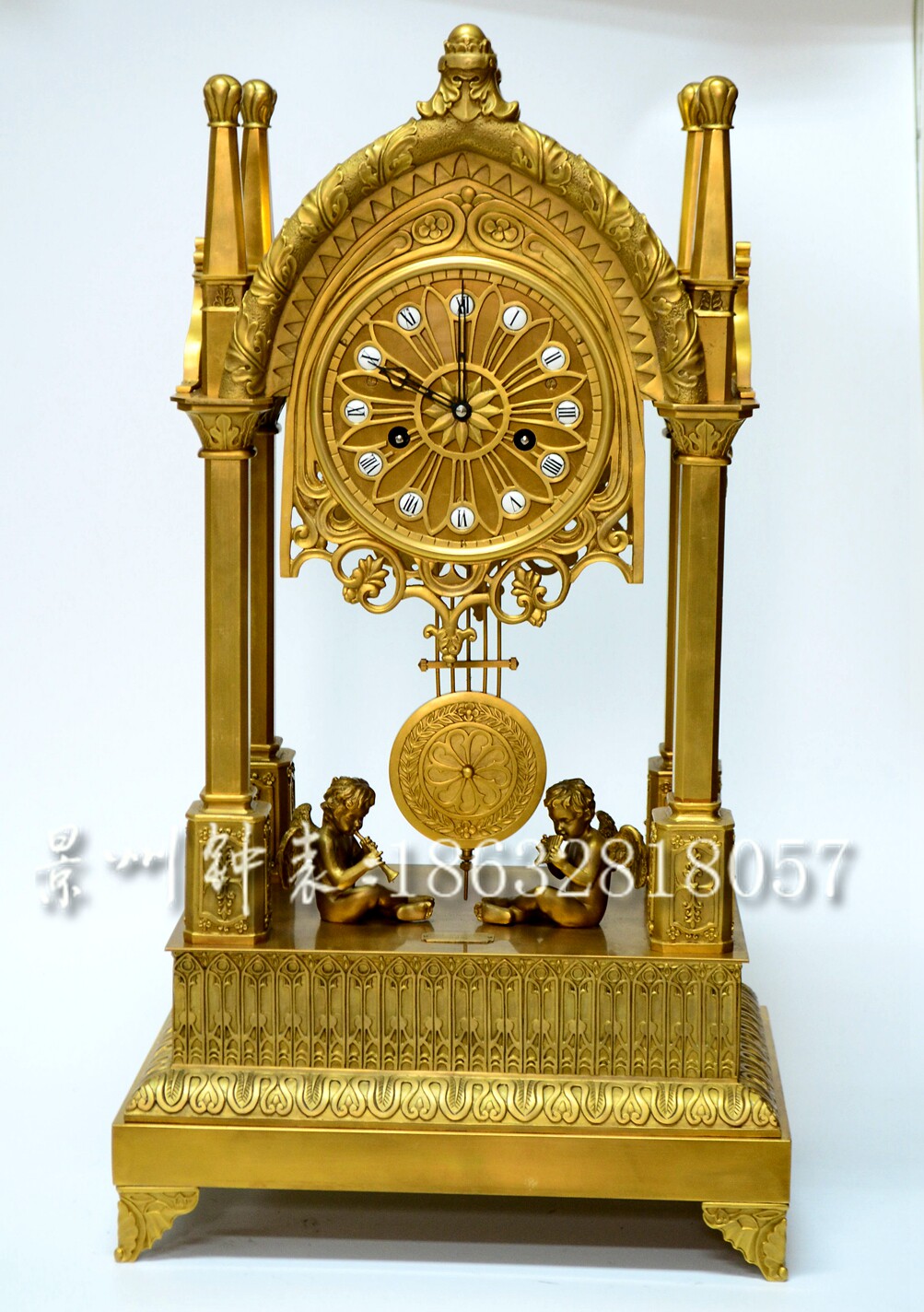 纯铜黄铜座钟 精铸机械古典钟表 古玩仿故宫古董台钟 样板间 酒店