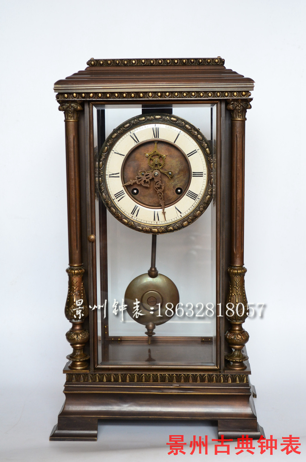 古钟 纯铜仿故宫 明卡轮机械 老式复古做旧 欧式狮子钟 欧洲钟表