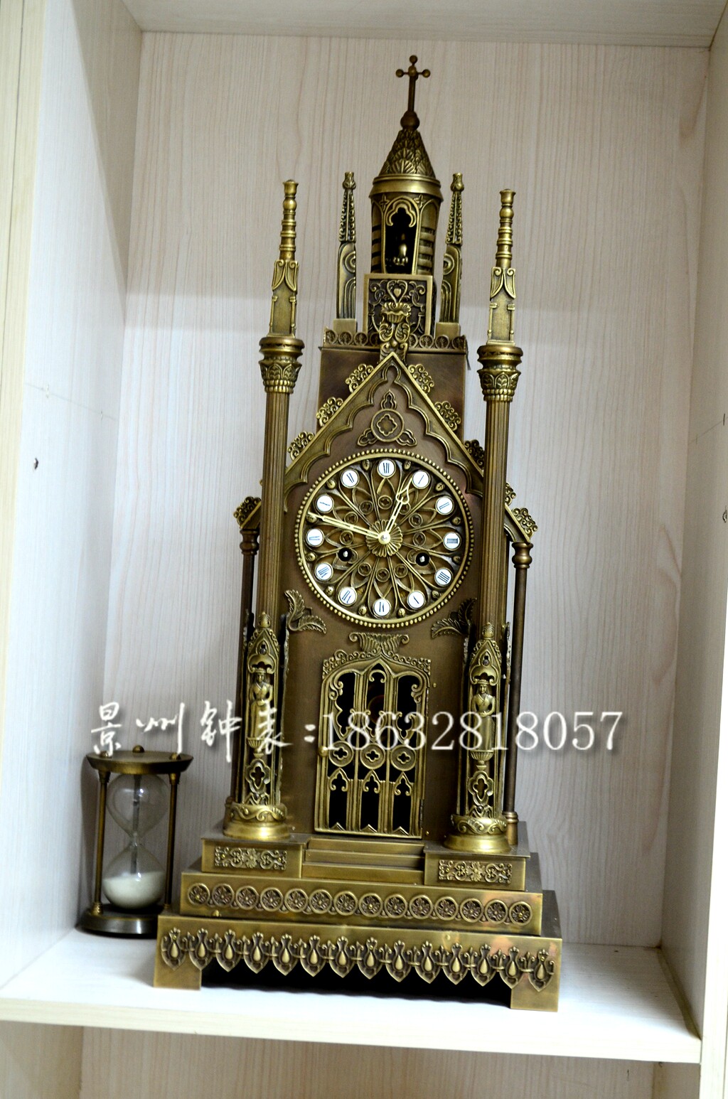 哥特式教堂式机械座钟 报时钟表 欧式仿古 仿故宫古董钟表 酒店钟