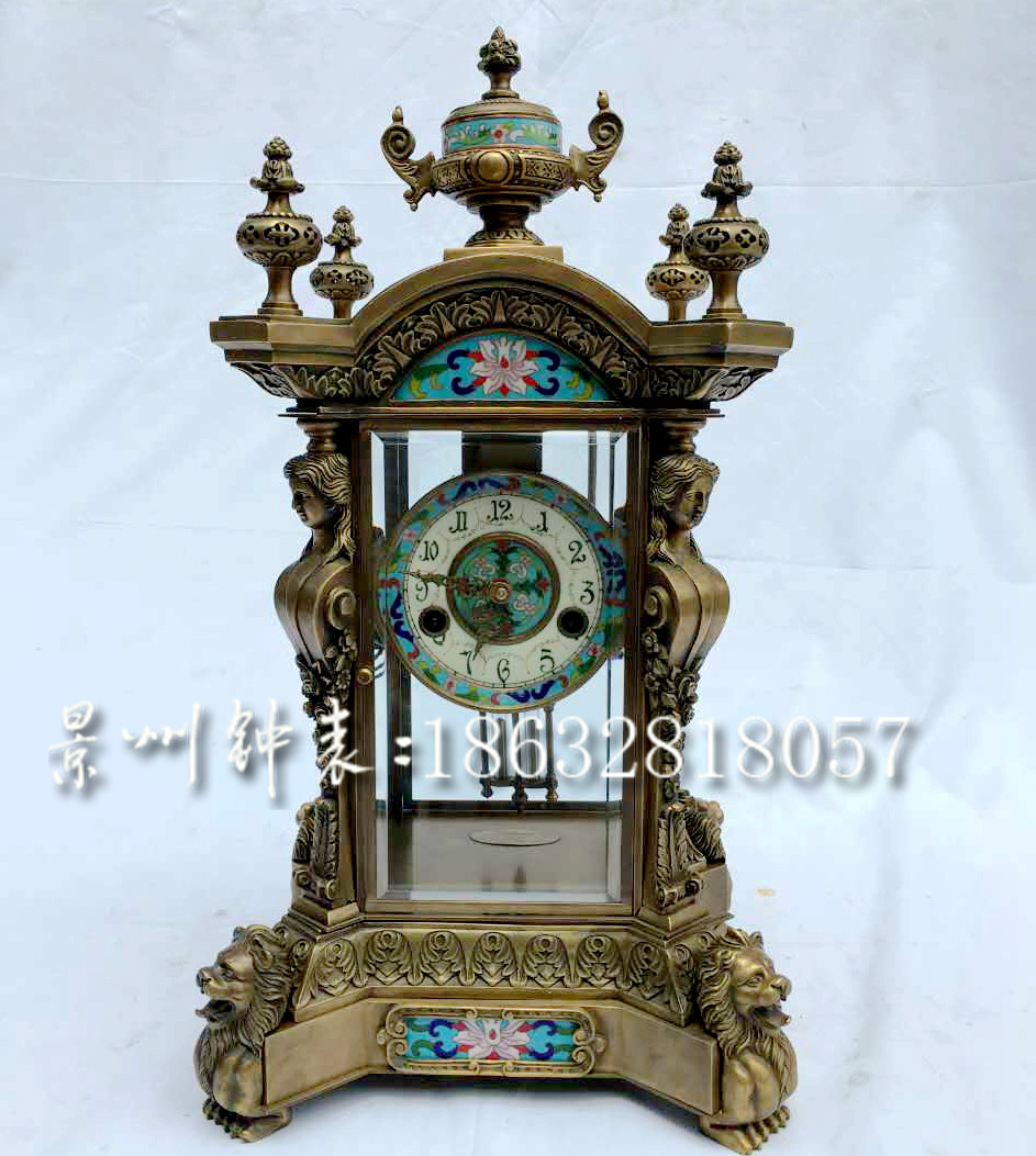钟表 古典机械 纯铜座钟 仿古董 故宫 老式发条 十五天纯铜机芯