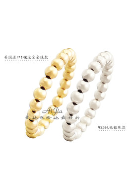 不怕水可洗澡金珠弹力美国14k注包金脚趾戒指环开口男女关节戒