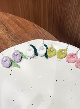 原创立体马蹄莲耳环耳夹