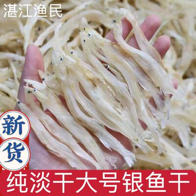 湛江大号海银鱼干淡干白饭鱼面条鱼100g无骨无刺海产足干货