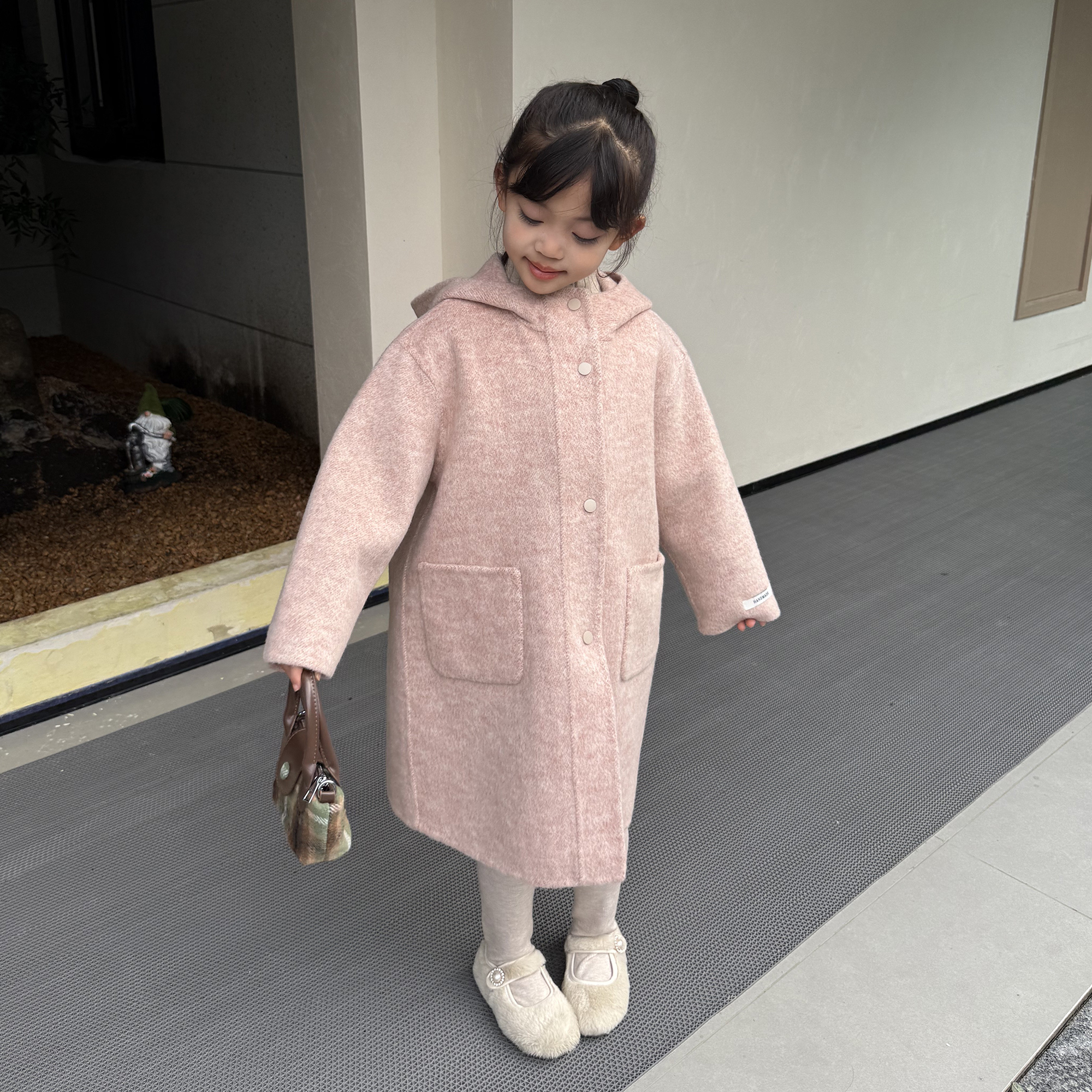 女童双面呢羊绒大衣2025秋冬新款