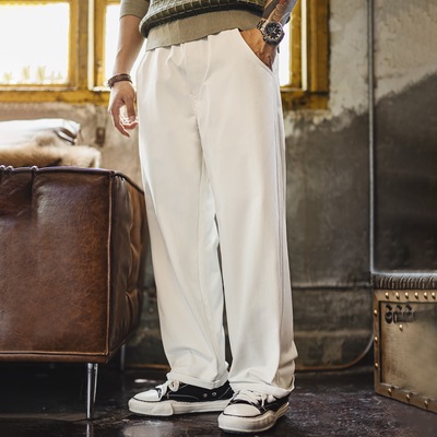 马登工装 轻美式Easypants休闲裤白色通勤直筒宽松垂感长裤子男秋