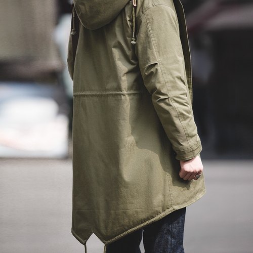 马登工装 新品美式复古M51鱼尾风衣派克服棉衣中长款连帽大衣男潮 - 封面