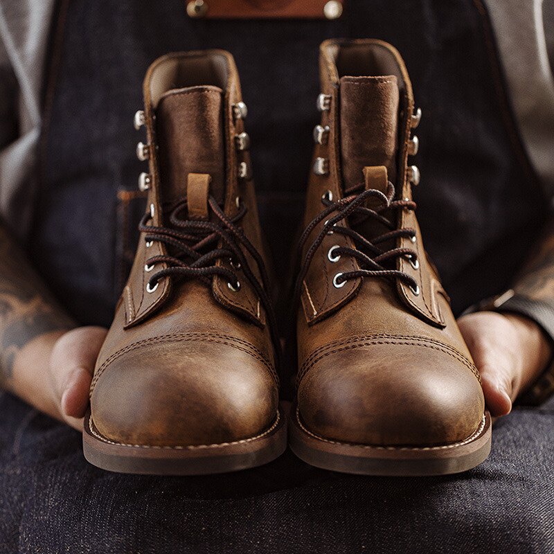 MADDEN WORKWEAR 아메리칸 레트로 8111 워크 부츠 남성 신발 가죽 낙하산 부츠 빈티지 오토바이 부츠 마틴 부츠