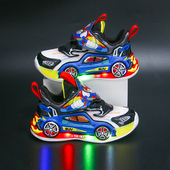 子春上新奥特曼鞋 子软底男宝亮灯鞋 儿童运动鞋 男童网鞋 男发光童鞋