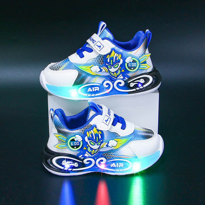 发光奥特曼鞋子软底男童亮灯鞋儿童鞋子男中童带灯宝宝男孩鞋发光