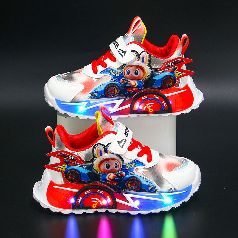 拉布布发光鞋子男宝宝软底鞋子小男孩亮灯鞋轻盈男中童运动鞋闪灯