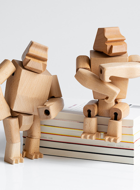 猩猩 北欧实木摆件客厅装饰木质工艺品设计师展柜橱窗创意软装