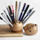 河豚笔筒收纳盒儿童可爱创意礼物办公室笔插实木质桌面摆件 生气