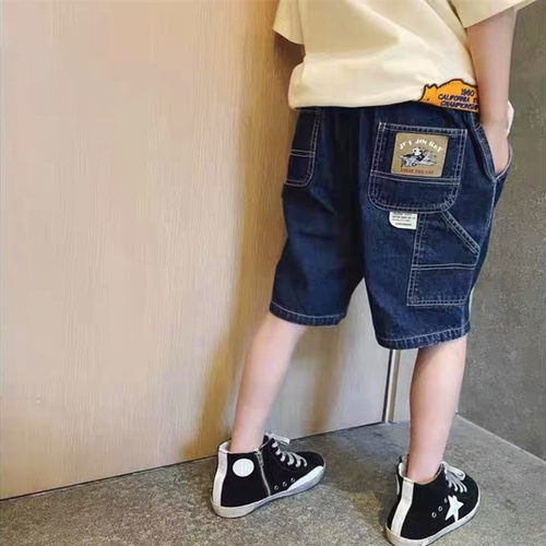 男童中裤牛仔裤夏季薄款儿童短裤