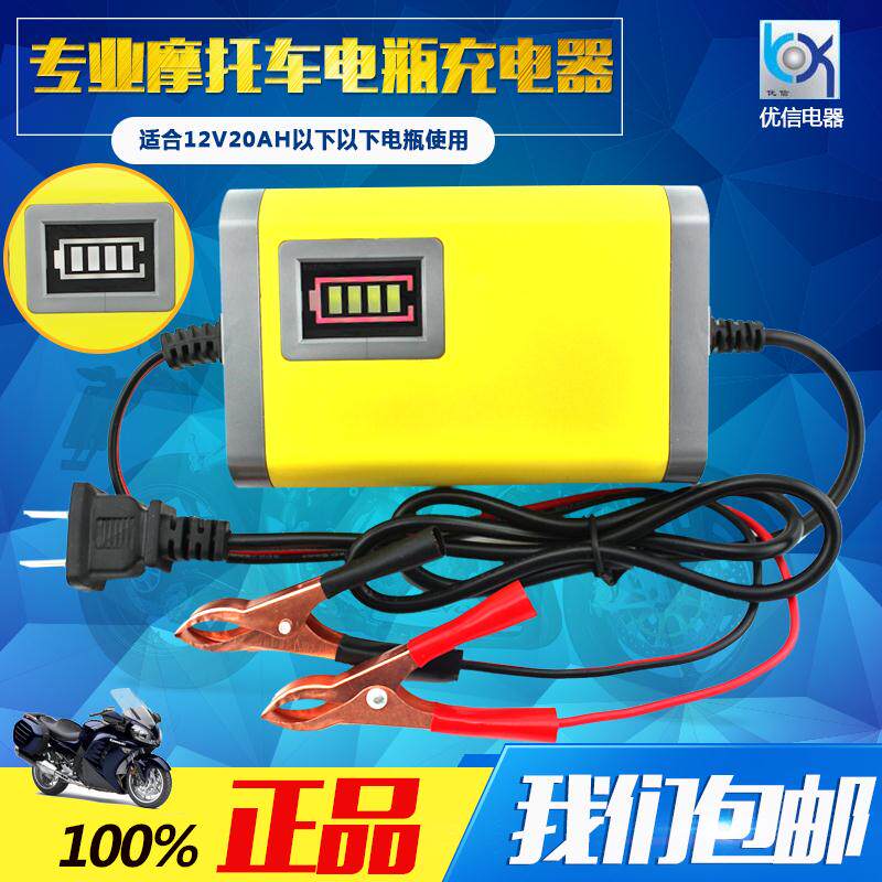 摩托车电瓶充电器12V电池蓄电池智能修复/LED指示瓶指示灯/汽车