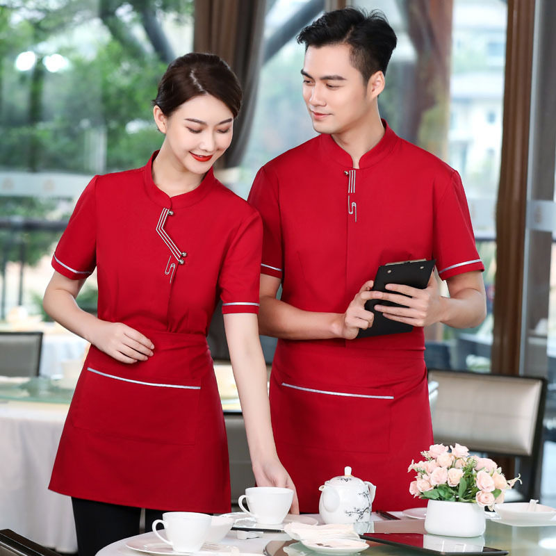 前厅服务员女短袖酒店中式茶餐厅餐饮制服火锅饭店农家乐工作服夏