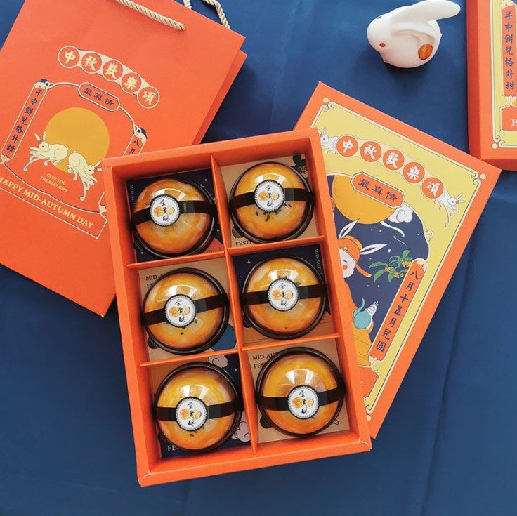中秋月饼包装盒 6粒套装冰皮流心手提袋80g月饼包装盒蛋黄酥礼盒