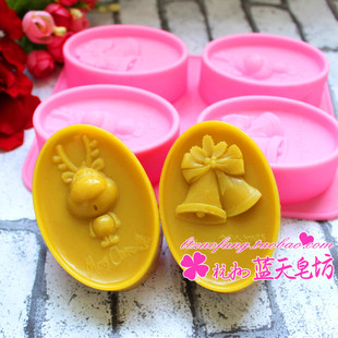 冷制皂模具 xj554 乔巴圣诞鹿铃铛模具 硅胶模具 DIY模具 新款