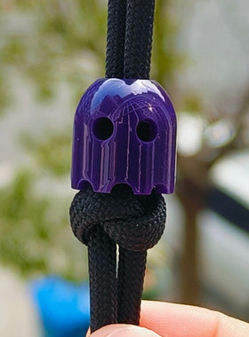 SSD紫色树脂可爱幽灵伞绳刀坠DIY吊坠背包钥匙扣挂坠EDC工具刀珠