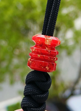 SSD工作室金箔红树脂紫色伞绳EDC刀坠背包挂坠吊坠DIY珠折刀挂件