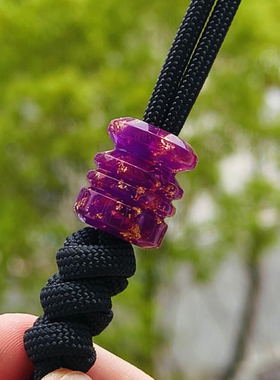 SSD工作室紫色树脂金箔伞绳EDC刀坠背包挂坠吊坠DIY珠折刀珠挂件