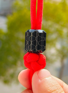 SSD树脂黑网纹蜂窝纹刀坠DIY吊坠背包钥匙扣挂坠EDC工具配饰刀珠