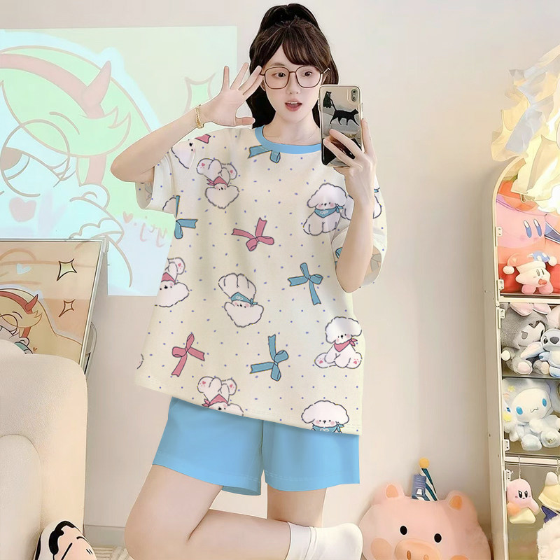 夏季仿棉舒适睡衣女套头