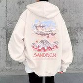 男女生衣服青少年款 外套春秋美式 潮牌印花休闲上 卫衣连帽薄款 帽衫