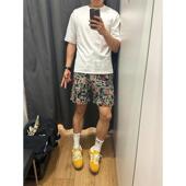 衩中式 大沙滩感新夏季 男新款 潮花休闲短裤 印花五分裤 民族风设计裤