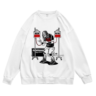 欧美金属摇滚乐音乐节乐迷潮流周边秋冬长袖圆领无帽卫衣男女学生