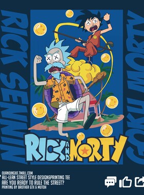 动漫七龙珠潮牌二次元rickandmorty瑞克与莫蒂周边纯棉短半袖T恤