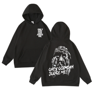 秋冬西海岸匪帮说唱嘻哈rap2pac 潮牌加绒连帽套头卫衣男ins超火