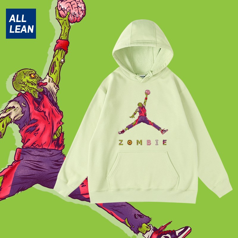 僵尸扣篮周边印花卫衣男加绒