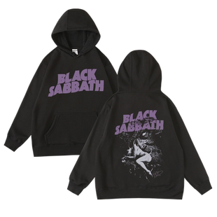 秋冬加绒套头连帽卫衣男欧美重金属BLACK SABBATH黑色安息日周边
