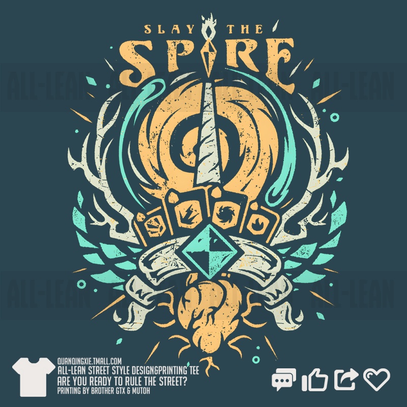 Slay the spire游戏周边杀戮尖塔印花短袖纯棉夏宽松圆领男女T恤